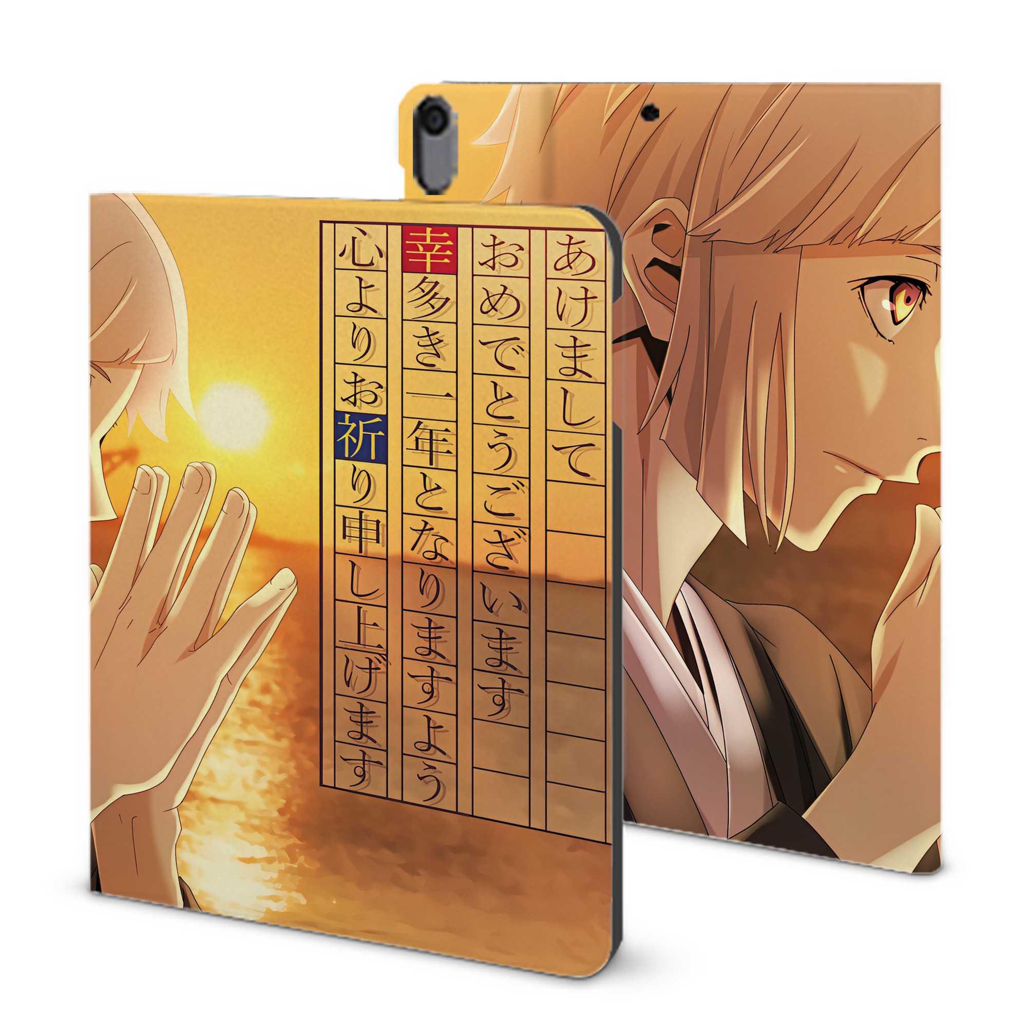 （画像用） 文豪ストレイドッグス Bungo Stray Dogs IPad ケース ブック型 PUレザー TPU 耐衝撃 軽量 薄型 ペン収納なし 全面保護 IPad 各モデル対応